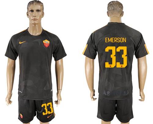Roma #33 Emerson Sec Away Soccer Club Jersey